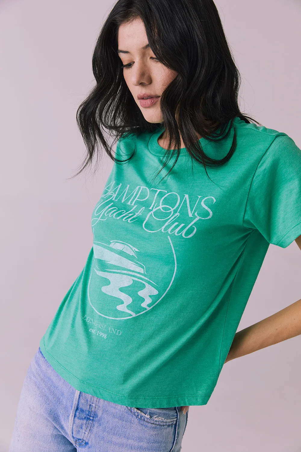 Hamptons Yacht Club Crewneck Tee sold by Chaser product image thumbnail 4