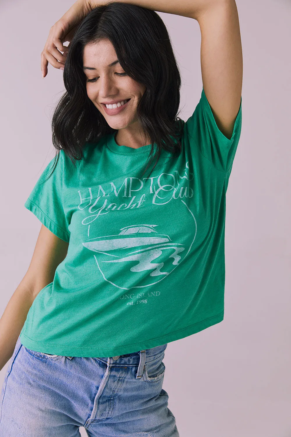 Hamptons Yacht Club Crewneck Tee sold by Chaser product image thumbnail 3