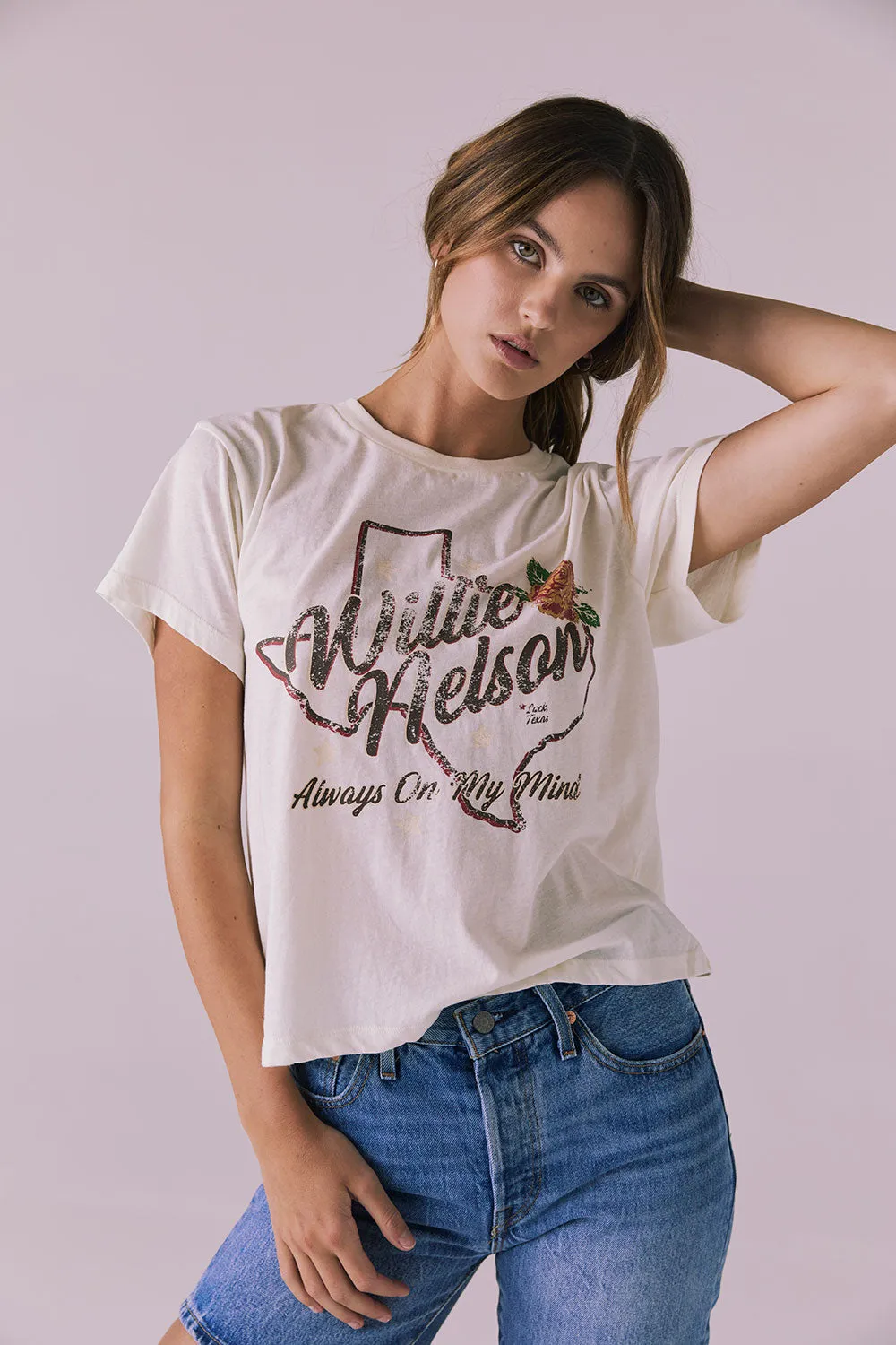 Willie Nelson Always On My Mind Vintage Jersey Crewneck Tee sold by Chaser product image thumbnail 5