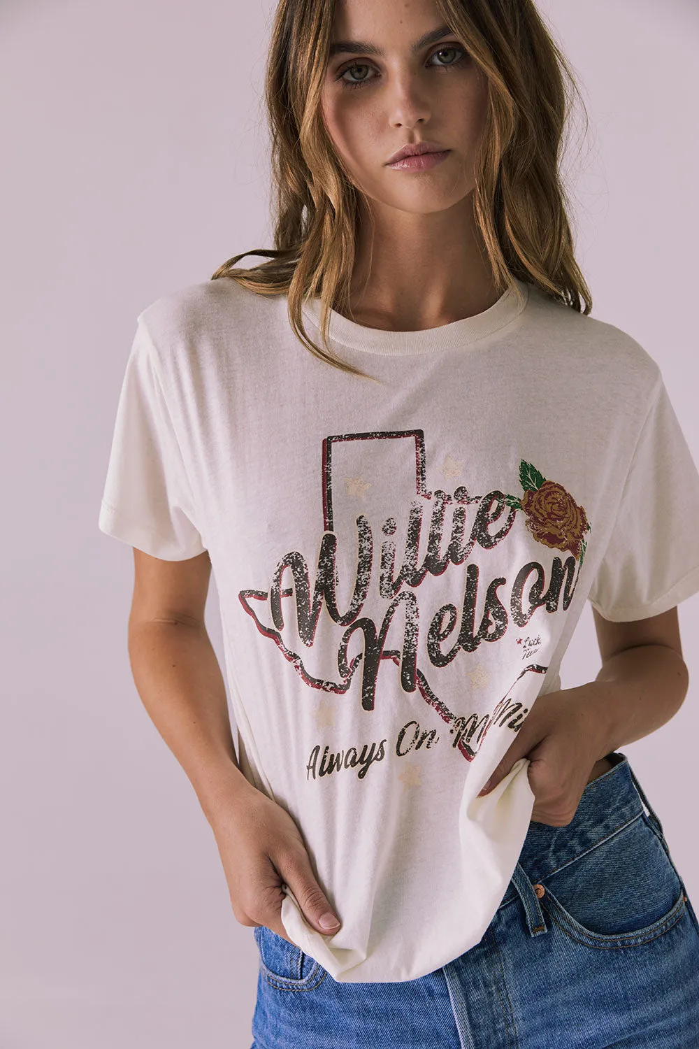 Willie Nelson Always On My Mind Vintage Jersey Crewneck Tee sold by Chaser product image thumbnail 3