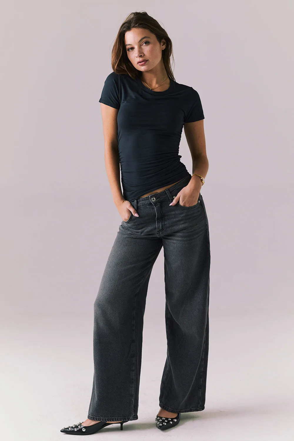 Licorice Black Louiss Tee sold by Chaser product image thumbnail 4