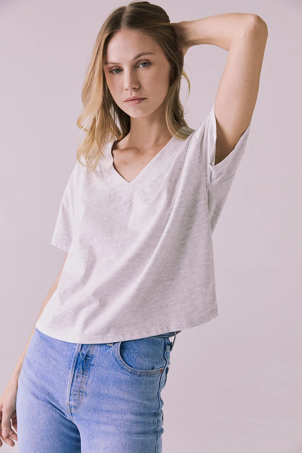 Mazzy Light Heather Grey Tee sold by Chaser product image thumbnail 2