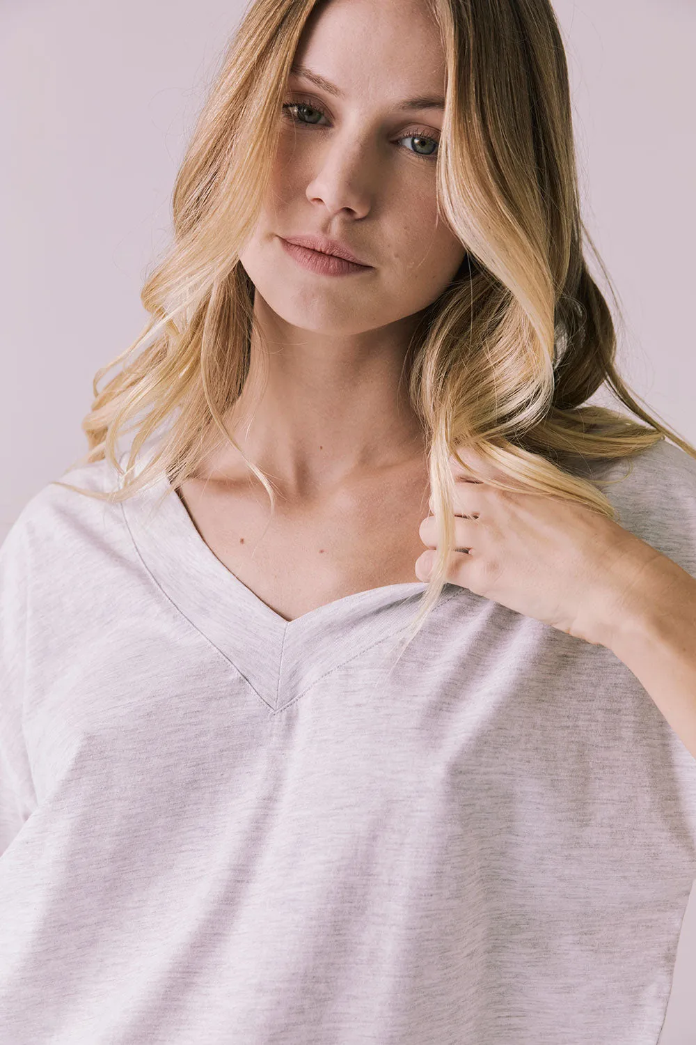 Mazzy Light Heather Grey Tee sold by Chaser product image thumbnail 3