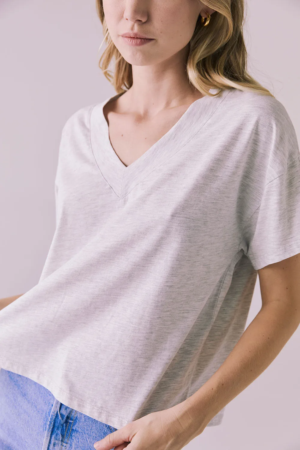 Mazzy Light Heather Grey Tee sold by Chaser product image thumbnail 4