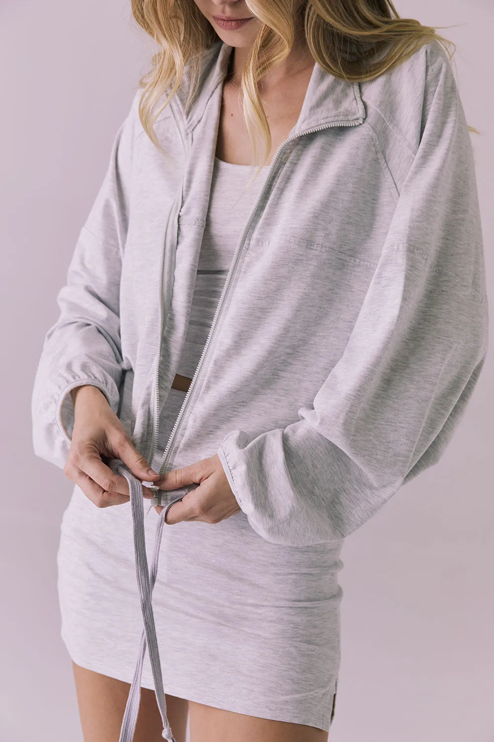 Mccartneyyy Light Heather Gray Zip Up sold by Chaser product image thumbnail 4