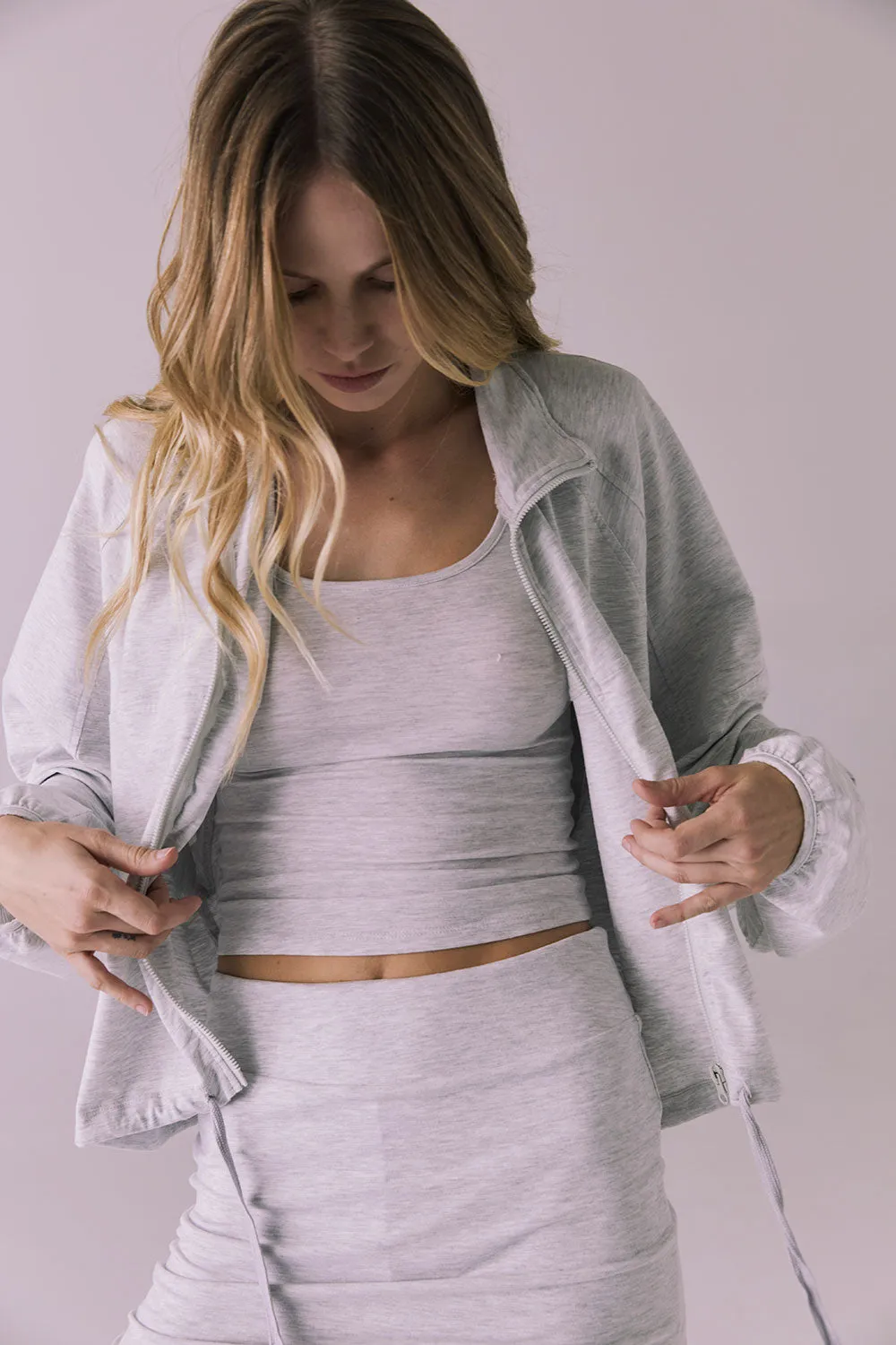 Mccartneyyy Light Heather Gray Zip Up sold by Chaser product image thumbnail 5