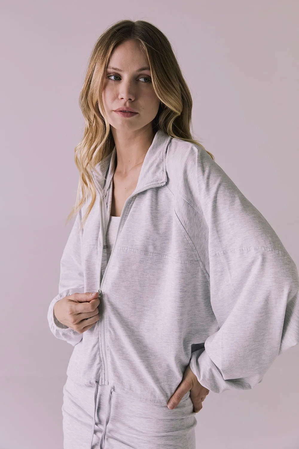 Mccartneyyy Light Heather Gray Zip Up sold by Chaser product image thumbnail 3