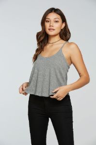 Triblend Rib Cropped Flouncy Cami sold by Chaser