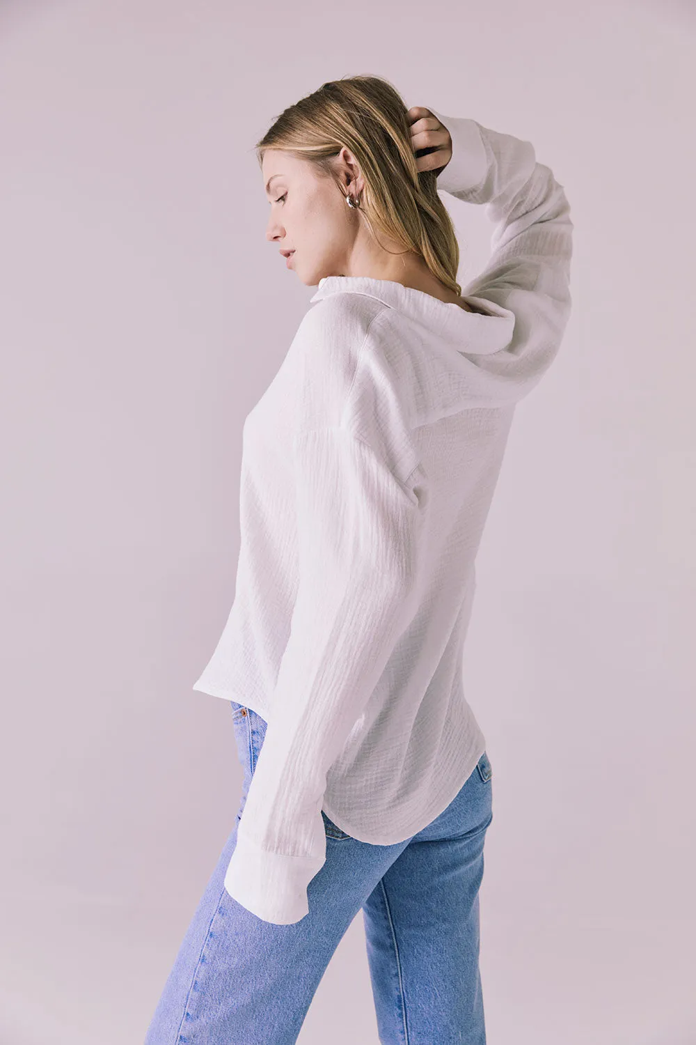 Paso White Button Up Long Sleeve sold by Chaser product image thumbnail 4
