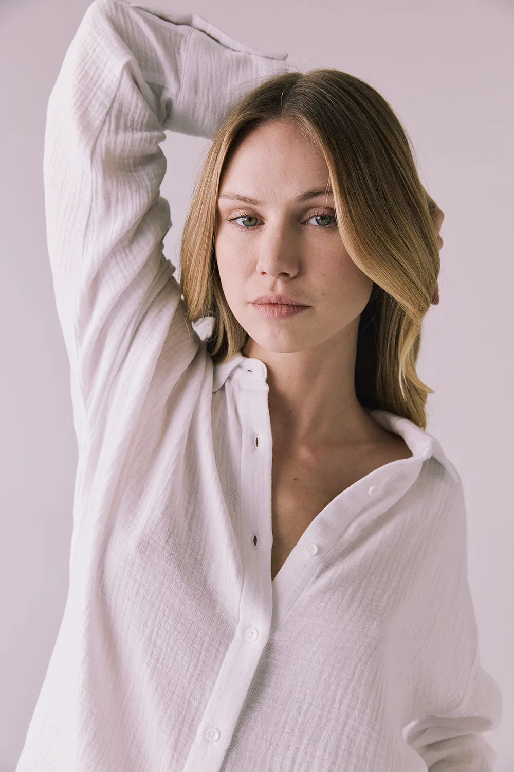 Paso White Button Up Long Sleeve sold by Chaser product image thumbnail 5