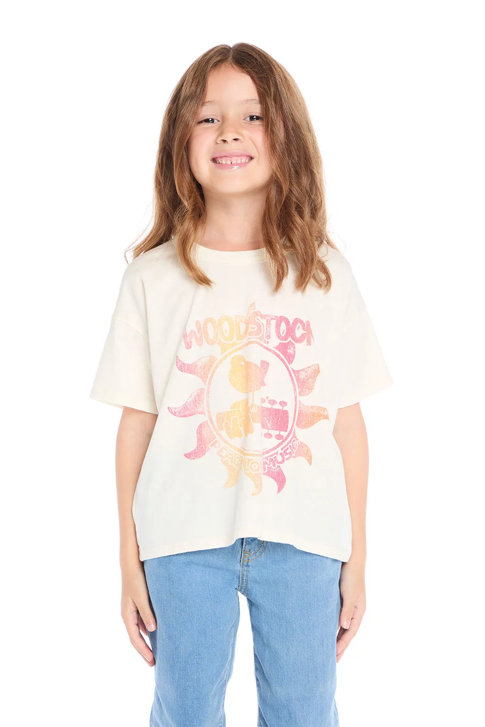Woodstock Peace Love Music Poster Tee sold by Chaser