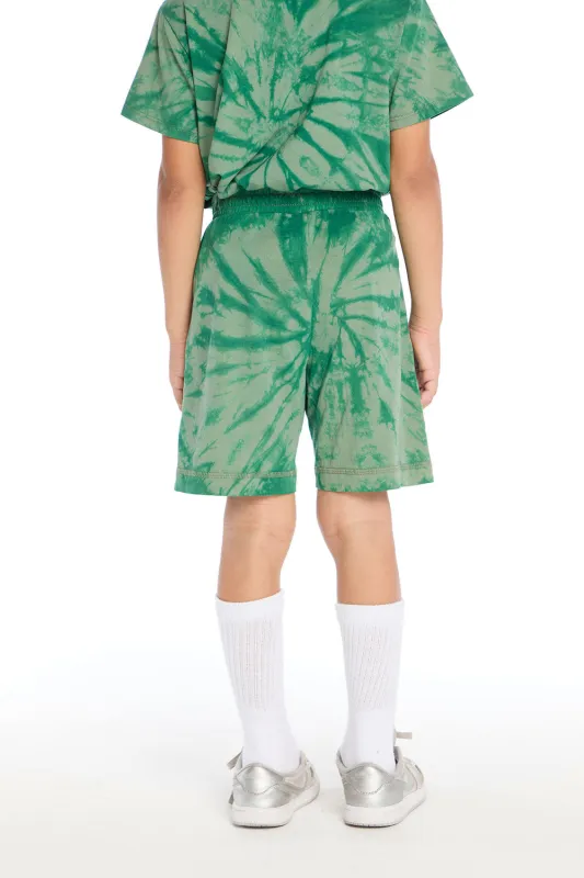 Wild Green Tie Dye Cozy Beach Shorts sold by Chaser