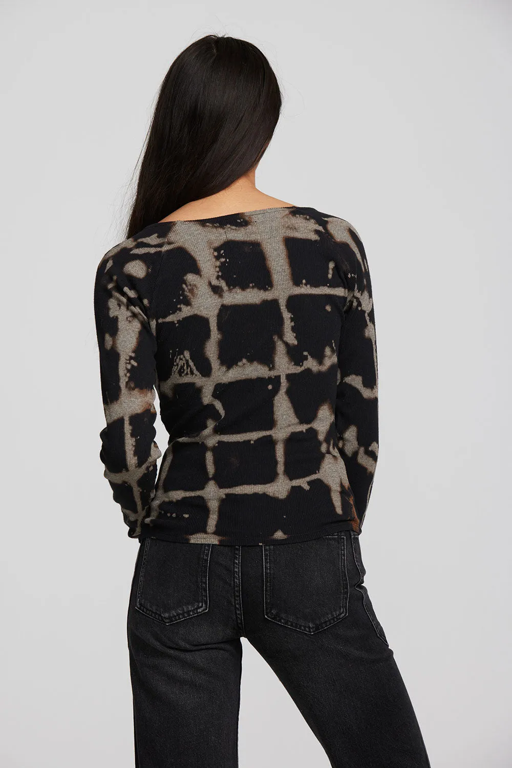 Recycled Vintage Rib Long Sleeve Top with Twist Detail sold by Chaser product image thumbnail 5