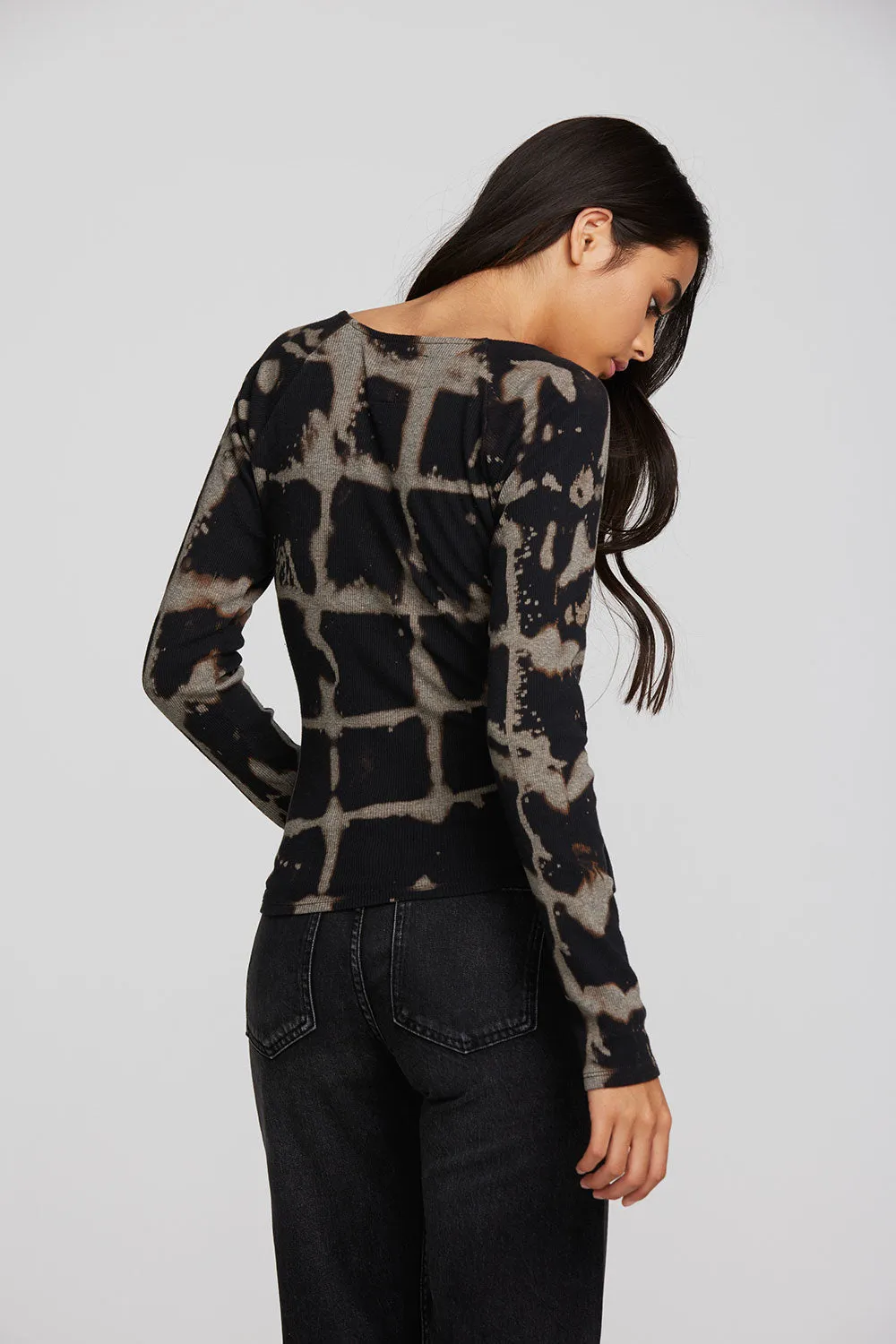 Recycled Vintage Rib Long Sleeve Top with Twist Detail sold by Chaser product image thumbnail 2