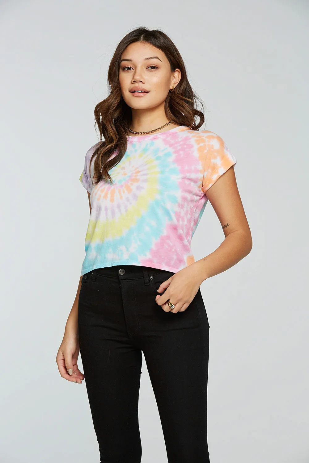 Recycled Vintage Jersey Drop Shoulder Rolled Short Sleeve Tee sold by Chaser product image thumbnail 3