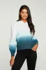 Recycled Cozy Knit Mixed Poplin Blouson Sleeve Pullover sold by Chaser