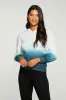 Recycled Cozy Knit Mixed Poplin Blouson Sleeve Pullover sold by Chaser