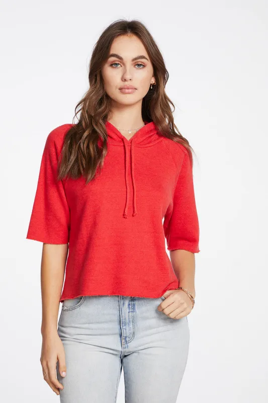 Linen French Terry 3/4 Sleeve Raglan Pullover Hoodie sold by Chaser