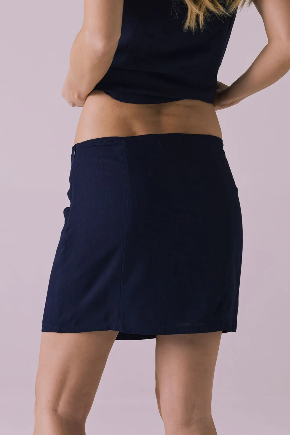 Ibiza Navy Mini Skirt sold by Chaser product image thumbnail 5
