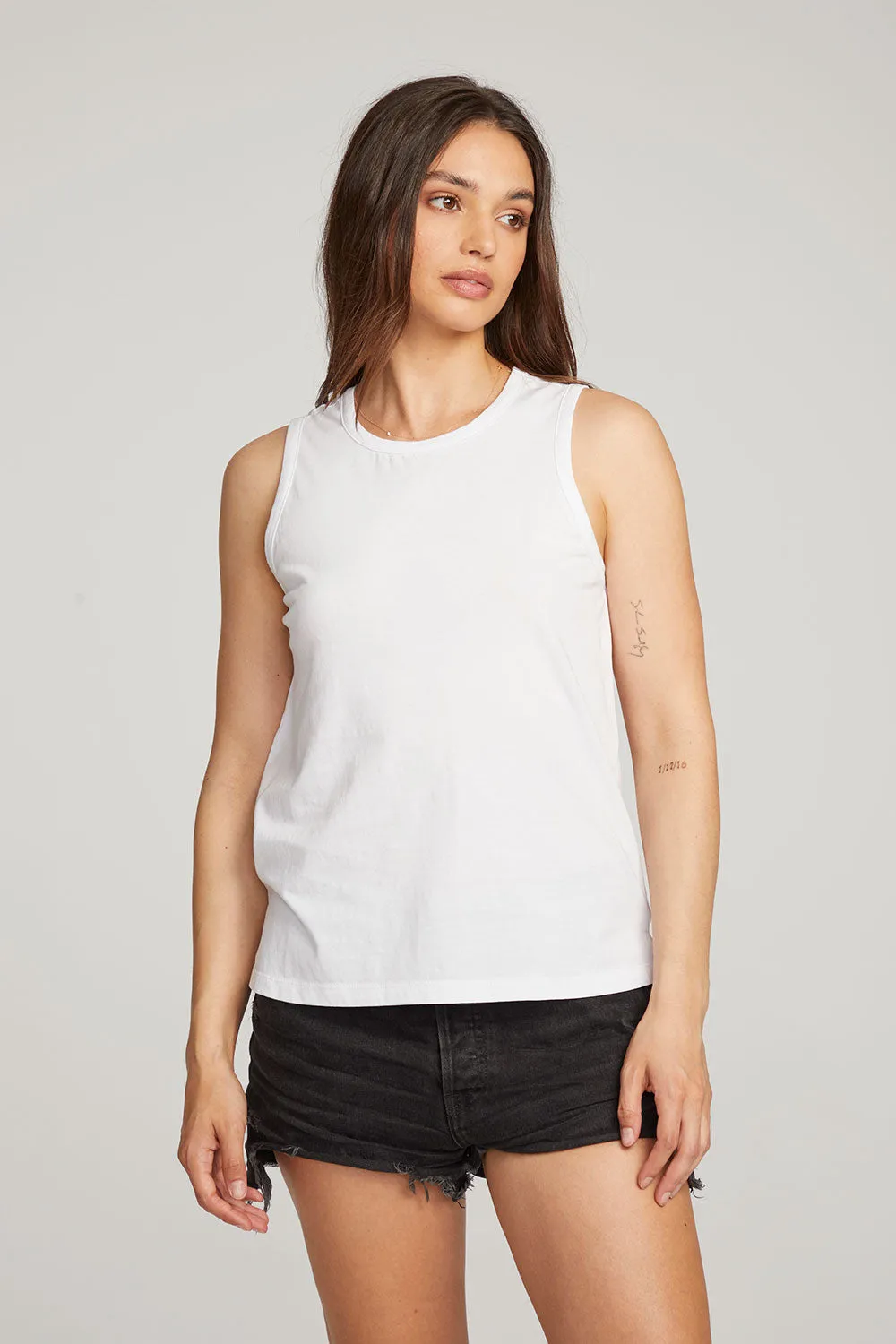 Basic White Slit Tank sold by Chaser product image thumbnail 3