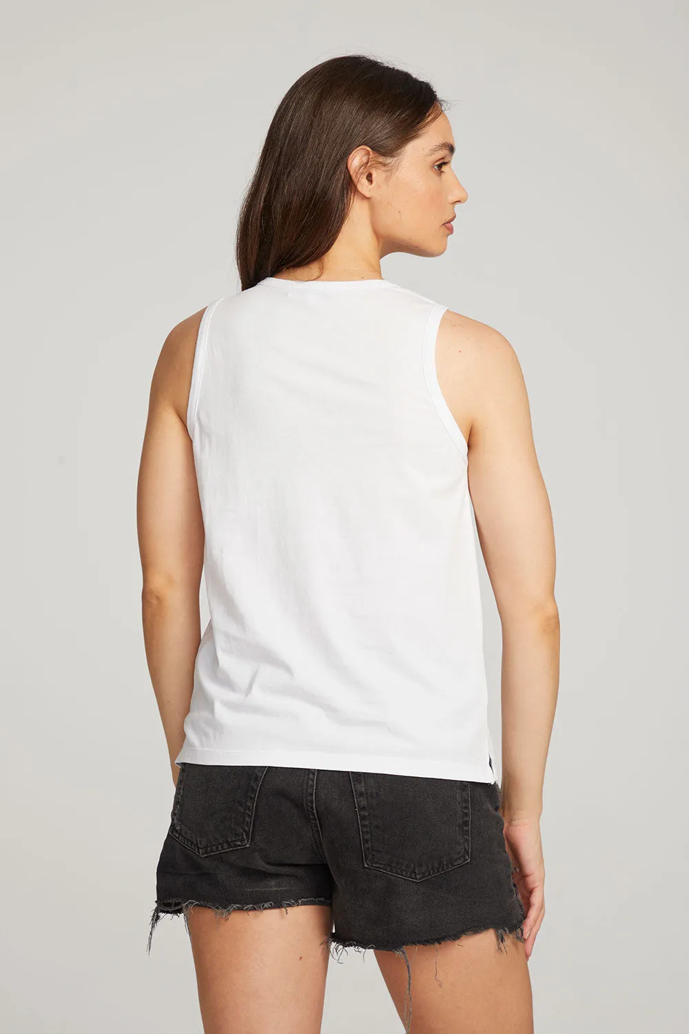 Basic White Slit Tank sold by Chaser product image thumbnail 4