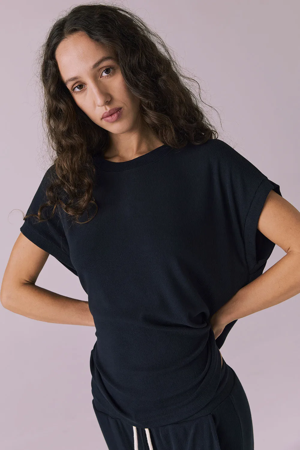 Audrey Licorice Black Tee sold by Chaser product image thumbnail 2