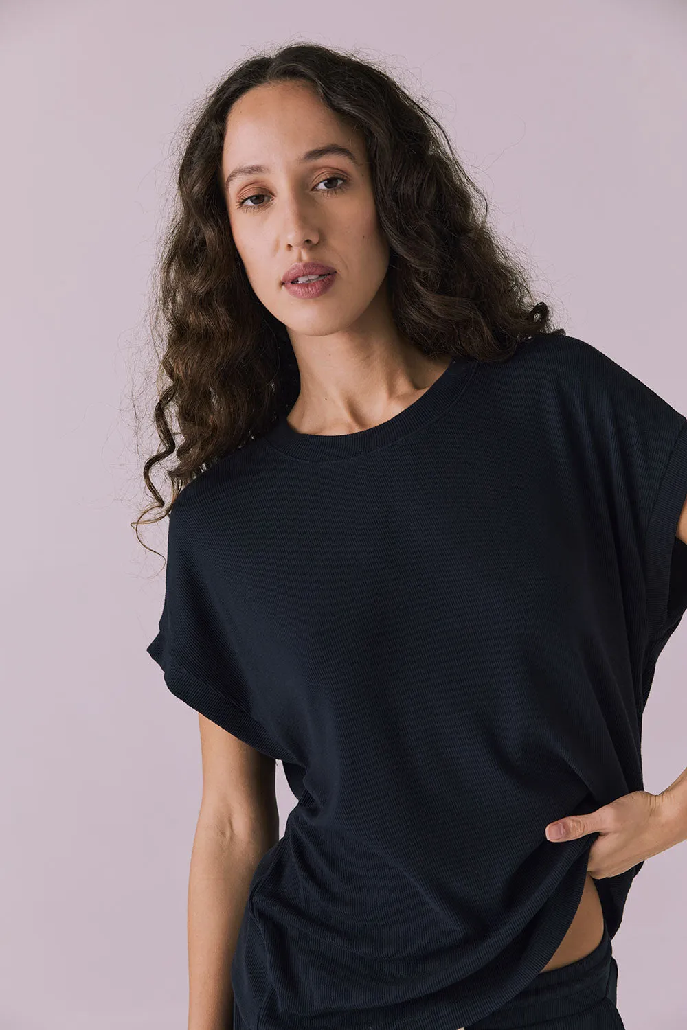 Audrey Licorice Black Tee sold by Chaser