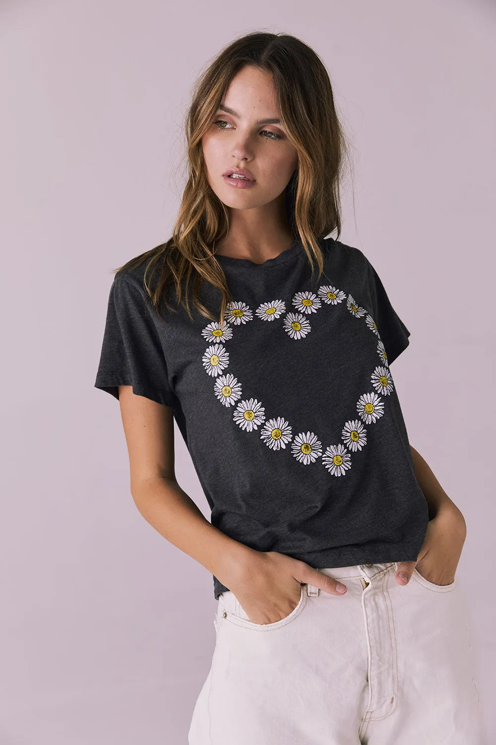 Daisy Heart Tee sold by Chaser product image thumbnail 2