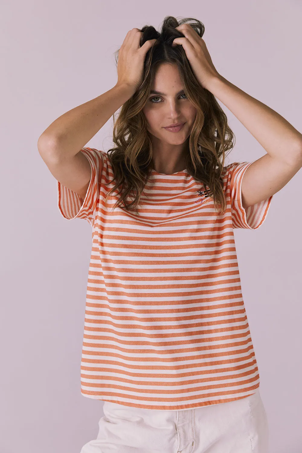 Peace + Love Embroidery Tee sold by Chaser product image thumbnail 3