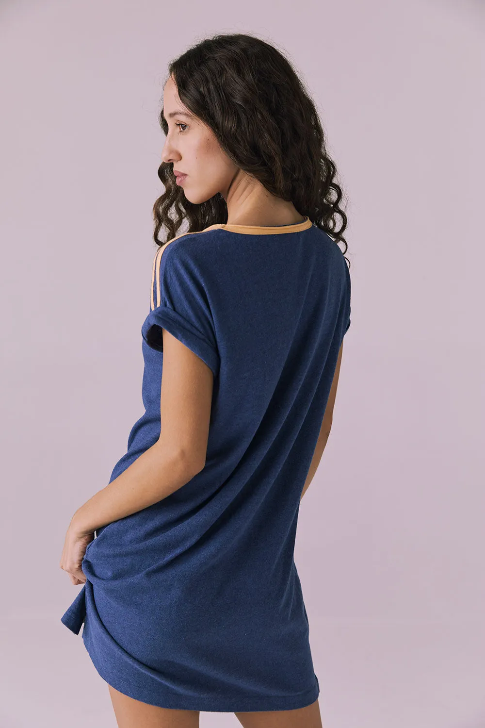 T-Shirt Honest Indigo Mini Dress sold by Chaser product image thumbnail 4