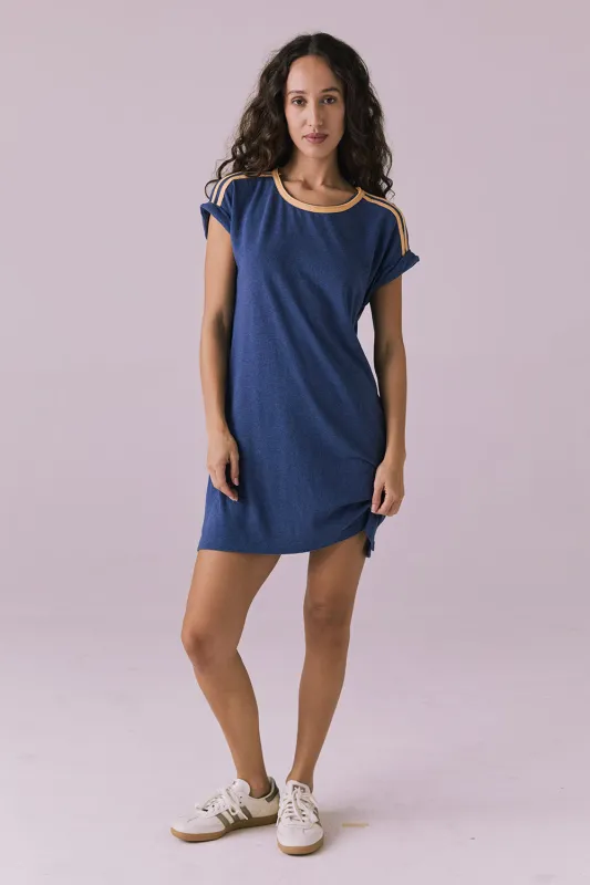 T-Shirt Honest Indigo Mini Dress sold by Chaser