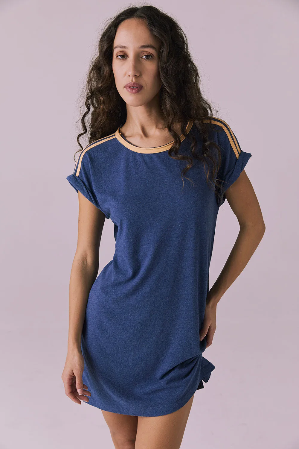 T-Shirt Honest Indigo Mini Dress sold by Chaser product image thumbnail 5