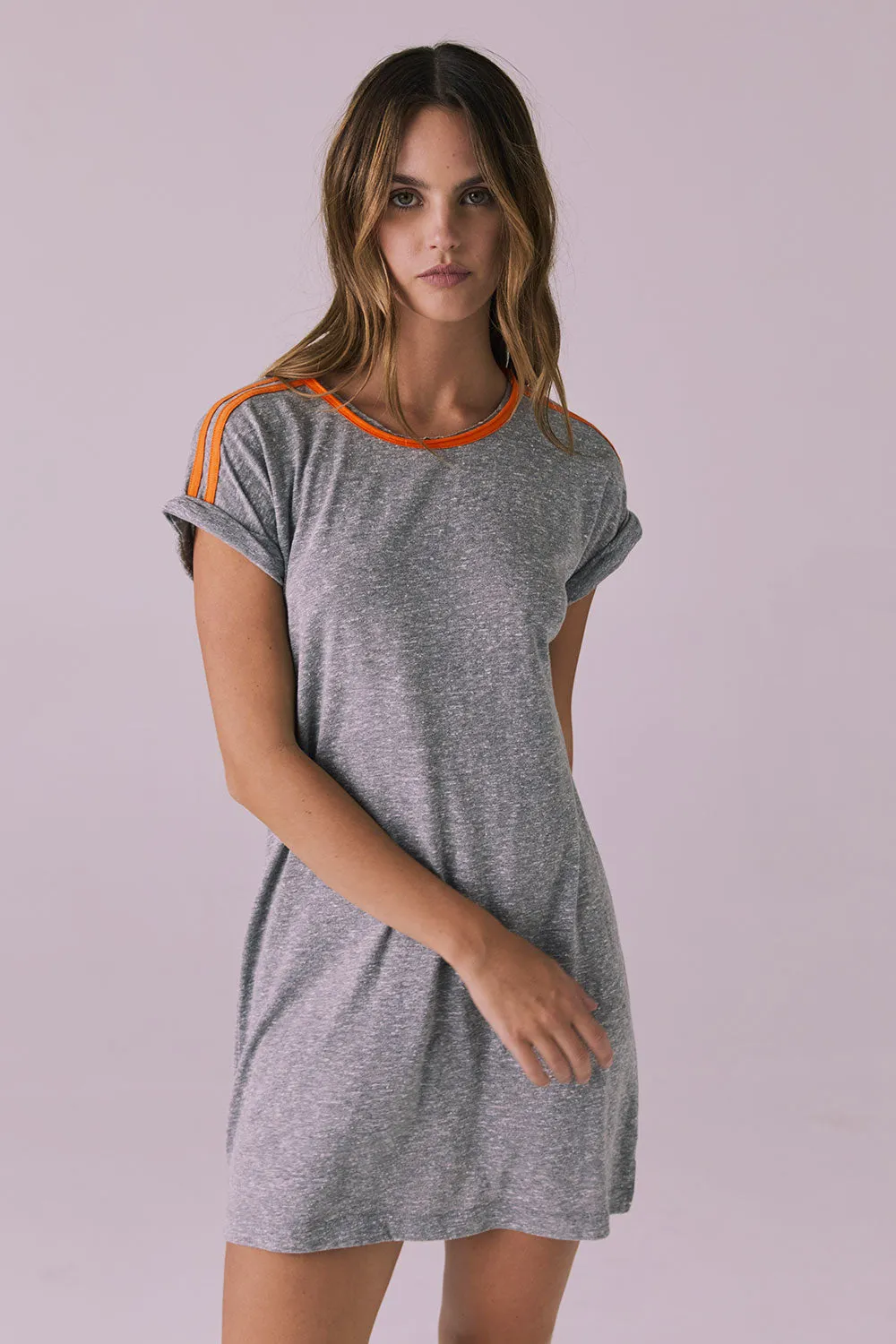 T-Shirt Streaky Grey Mini Dress sold by Chaser product image thumbnail 3