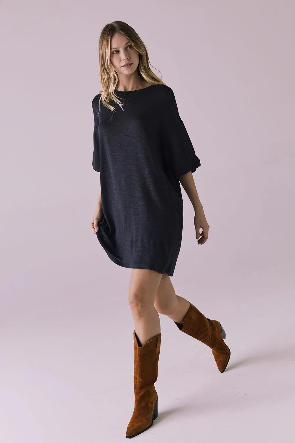 Blair Licorice Black Mini Dress sold by Chaser product image thumbnail 3