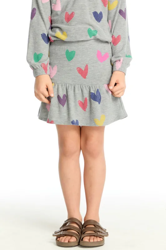 Rainbow Hearts Skirt sold by Chaser