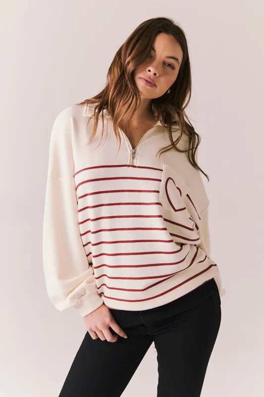 Heart Half Zip Up sold by Chaser