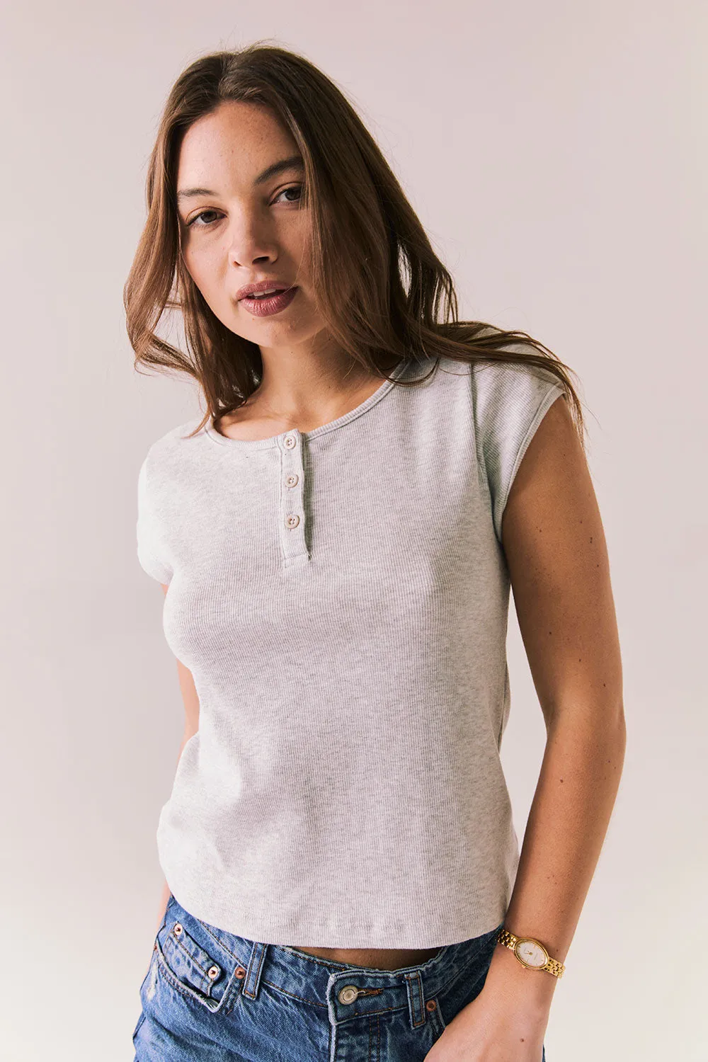 Yale Light Heather Grey Tee sold by Chaser product image thumbnail 4