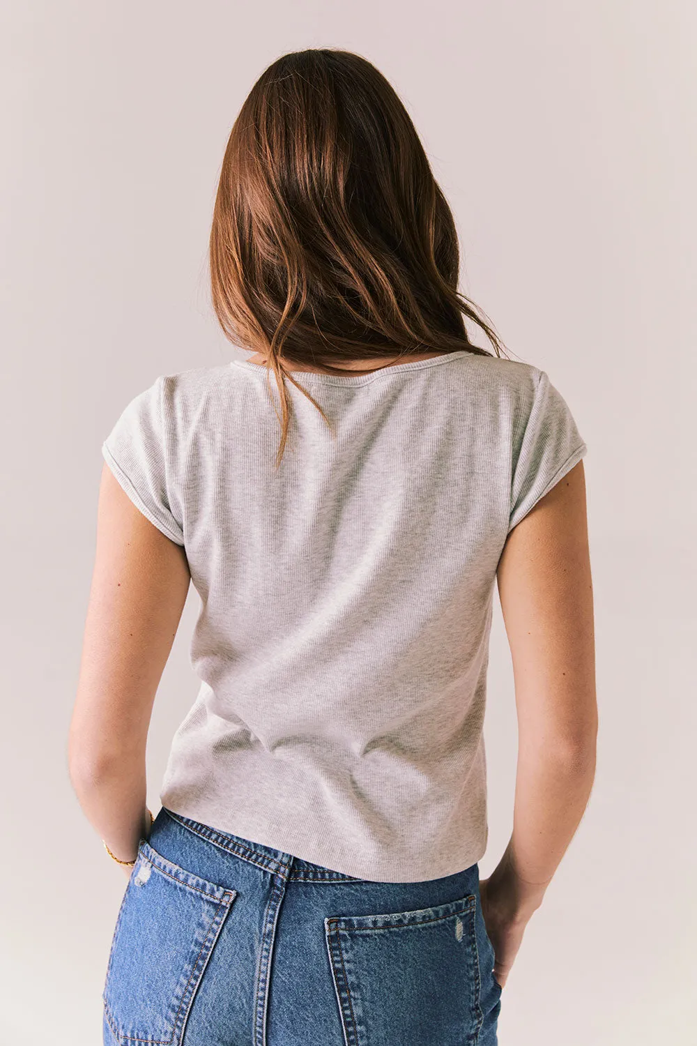 Yale Light Heather Grey Tee sold by Chaser product image thumbnail 3