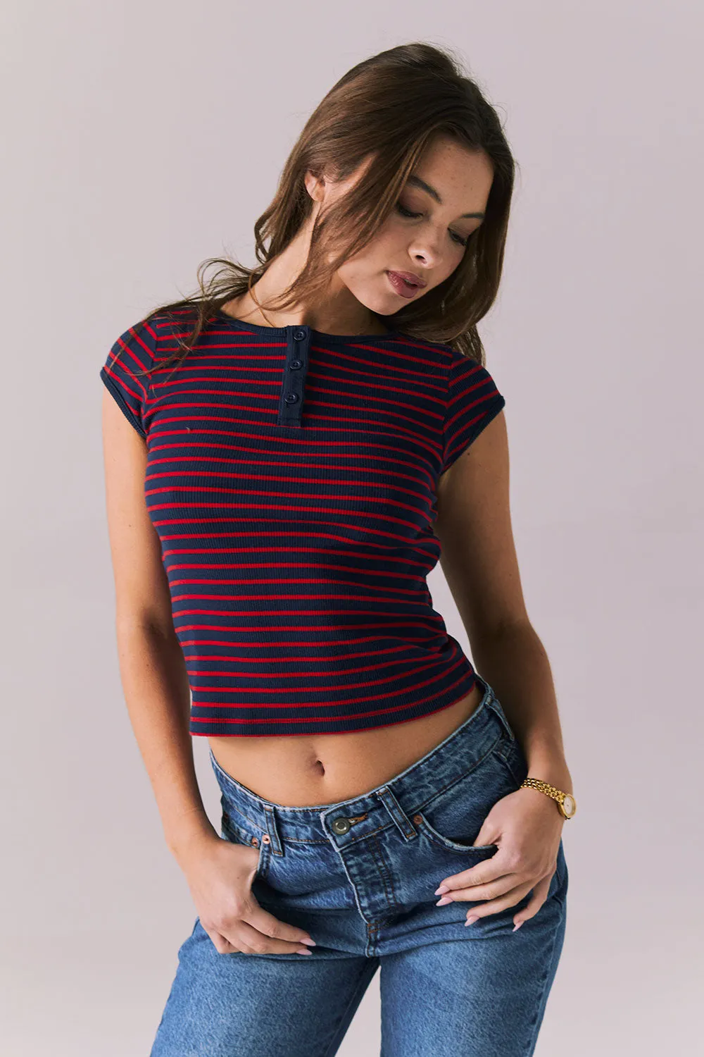 Yale Cambridge Stripe Tee sold by Chaser product image thumbnail 4