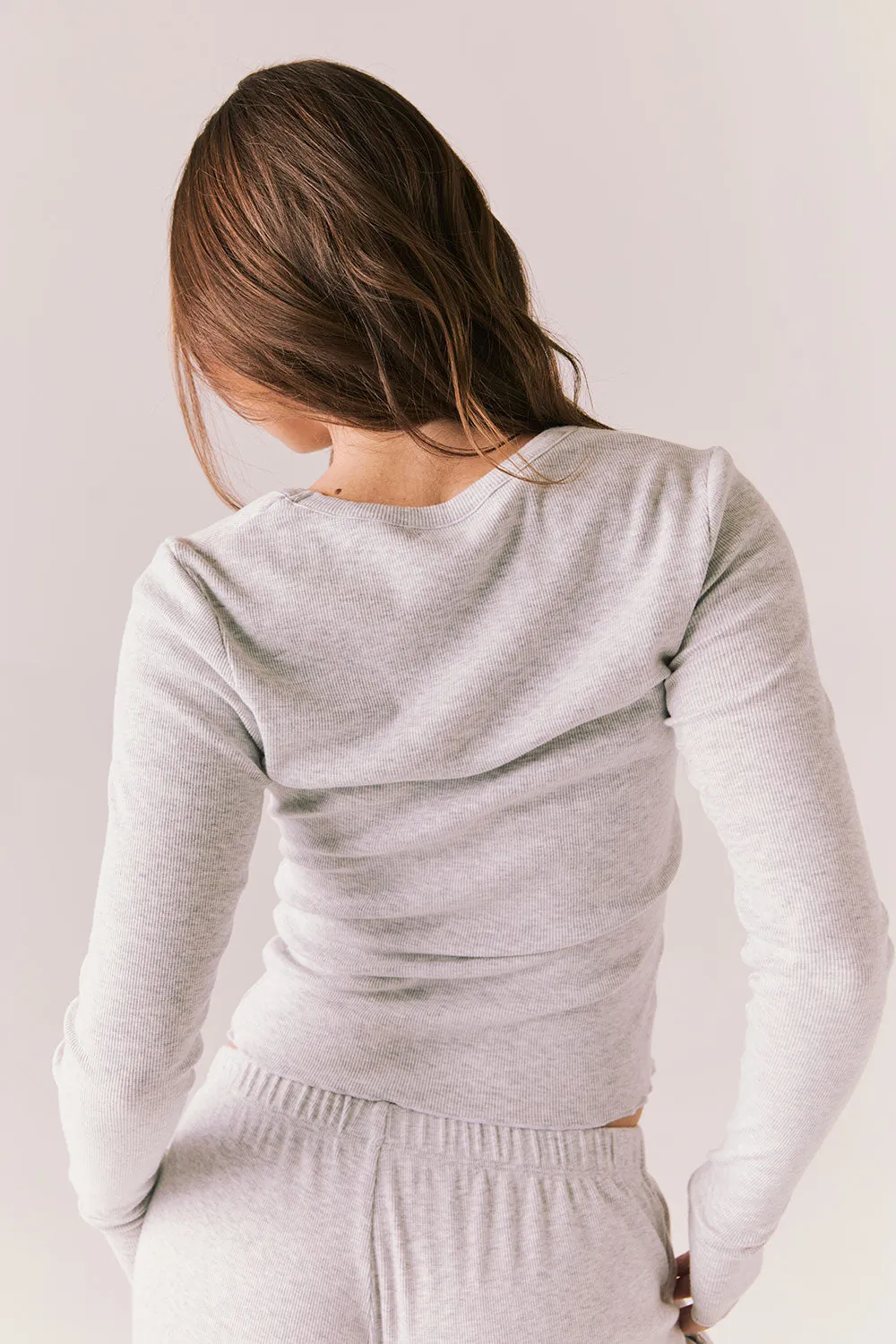 Moonlightt Light Heather Grey Long Sleeve sold by Chaser product image thumbnail 4