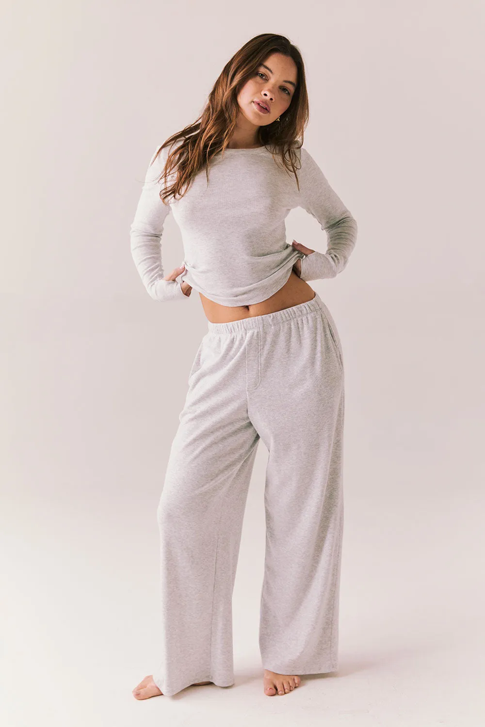 Moonlightt Light Heather Grey Long Sleeve sold by Chaser