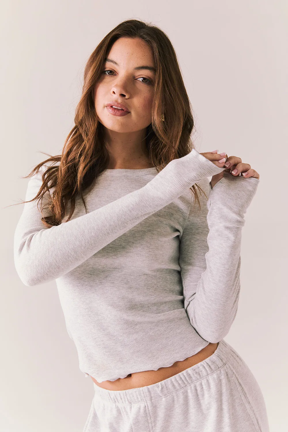Moonlightt Light Heather Grey Long Sleeve sold by Chaser product image thumbnail 5