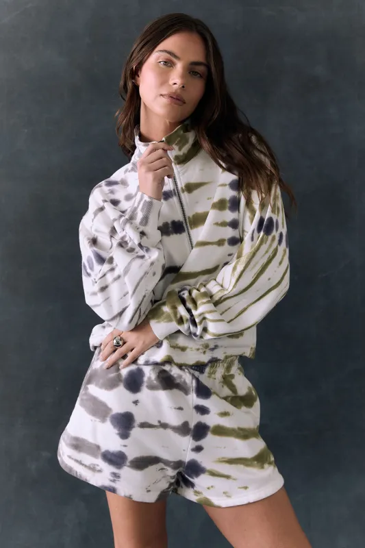 Ithaca Autumn Tie Dye Half Zip sold by Chaser