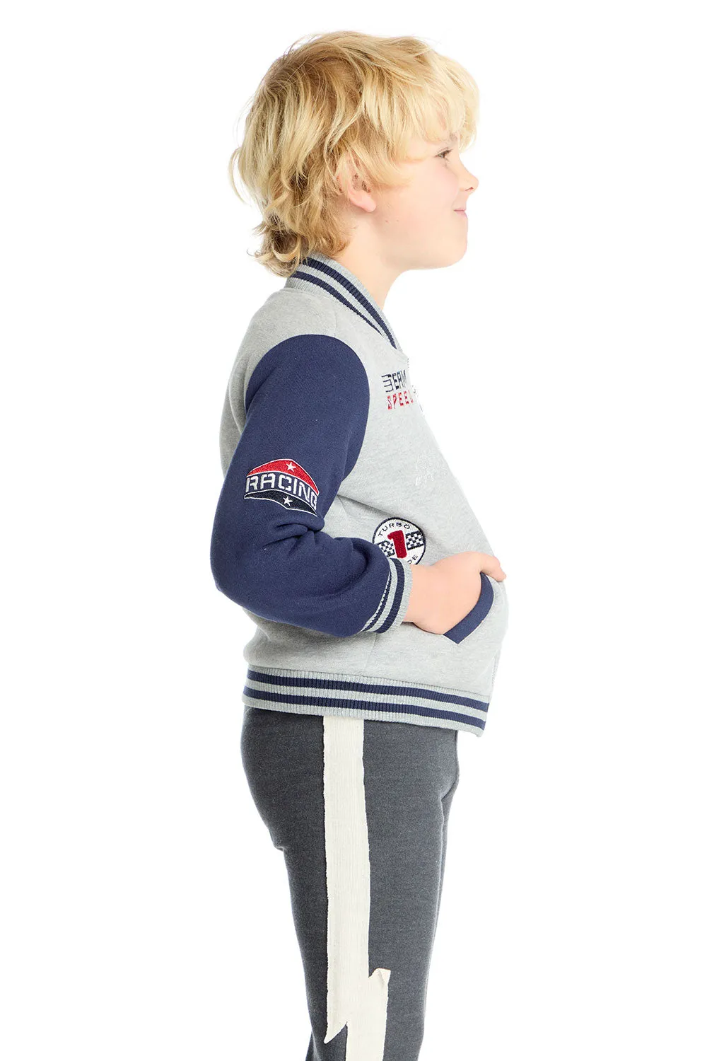 Allan Navy & Heather Grey Bomber sold by Chaser product image thumbnail 2