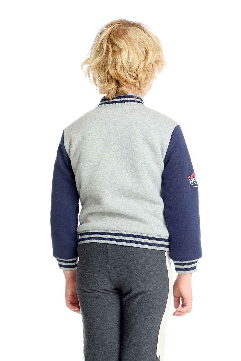 Allan Navy & Heather Grey Bomber sold by Chaser product image thumbnail 4
