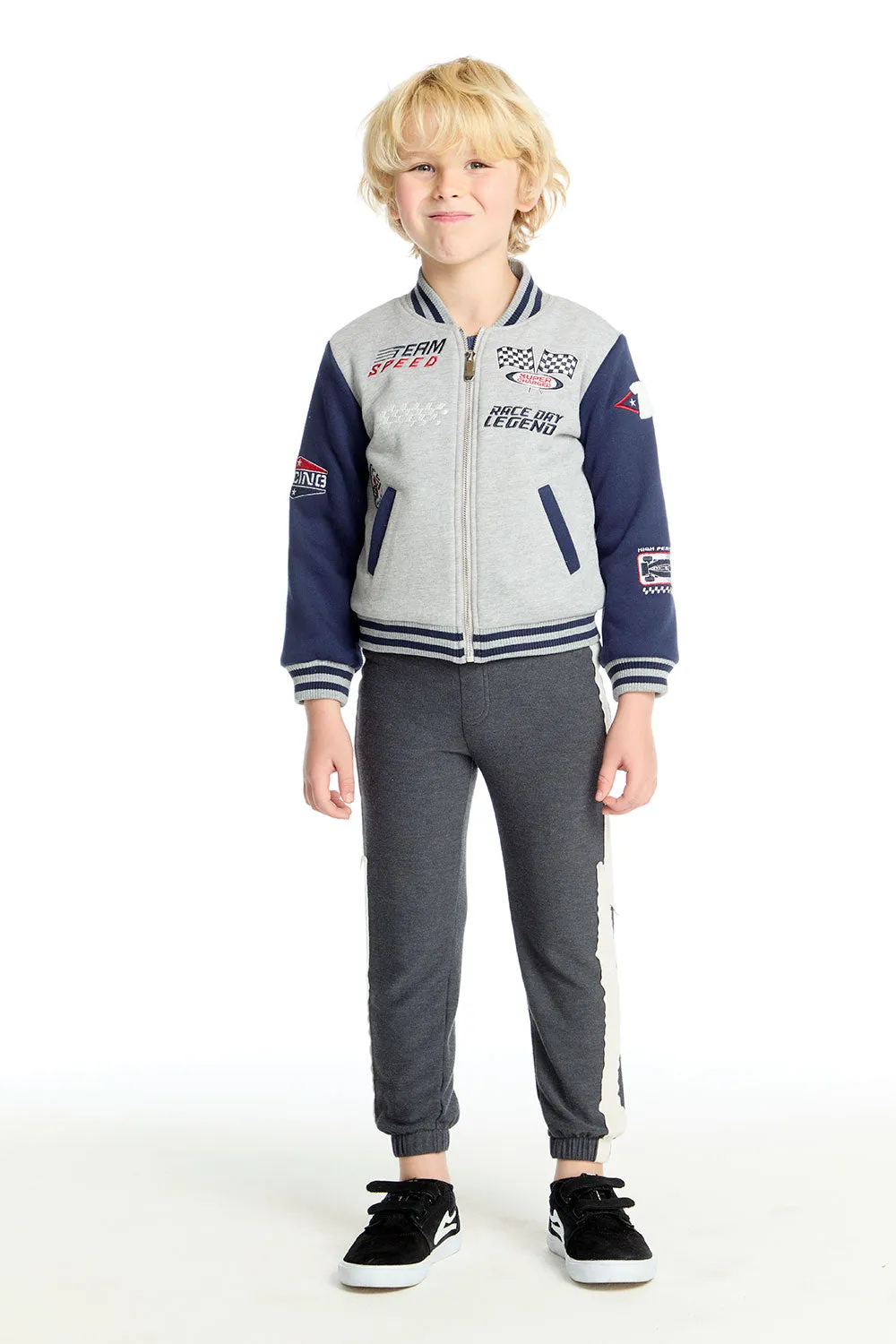 Allan Navy & Heather Grey Bomber sold by Chaser product image thumbnail 5