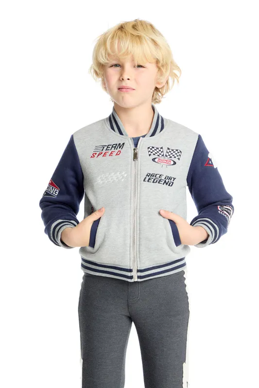 Allan Navy & Heather Grey Bomber made by Chaser