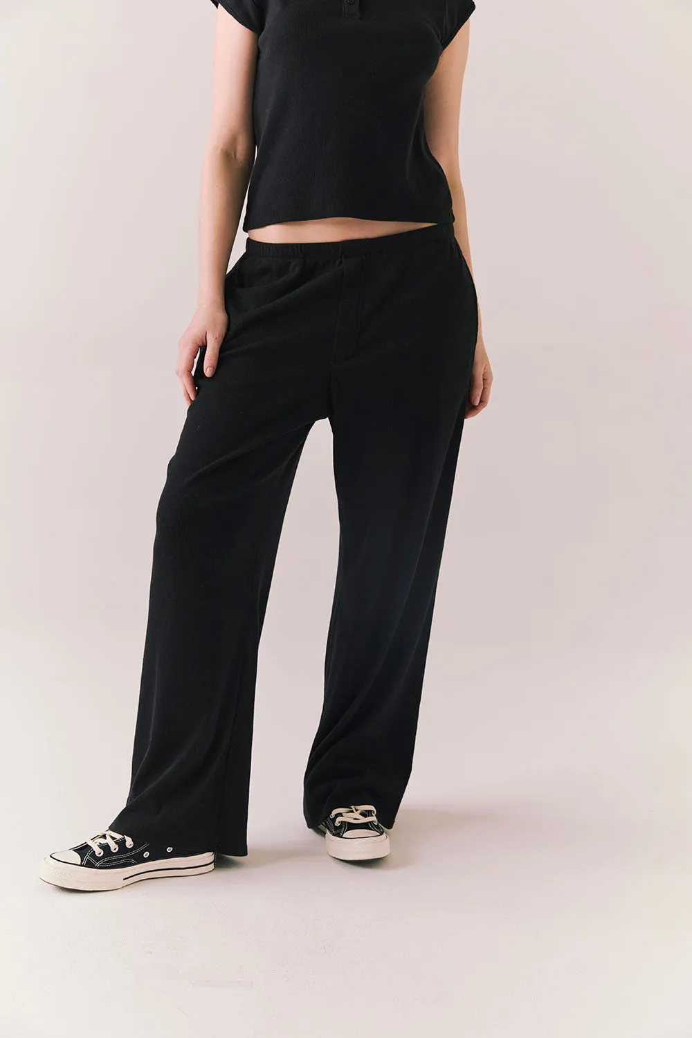 Harper Joggers – True Black Recycled Fleece Lounge Pants sold by Chaser product image thumbnail 2