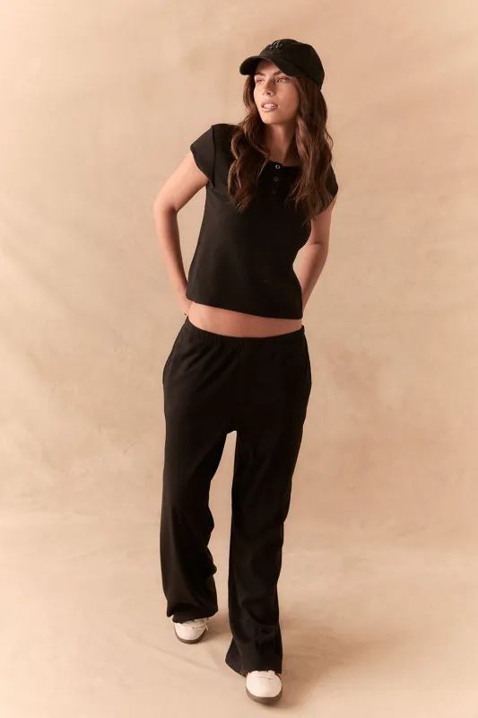 Harper Joggers – True Black Recycled Fleece Lounge Pants sold by Chaser