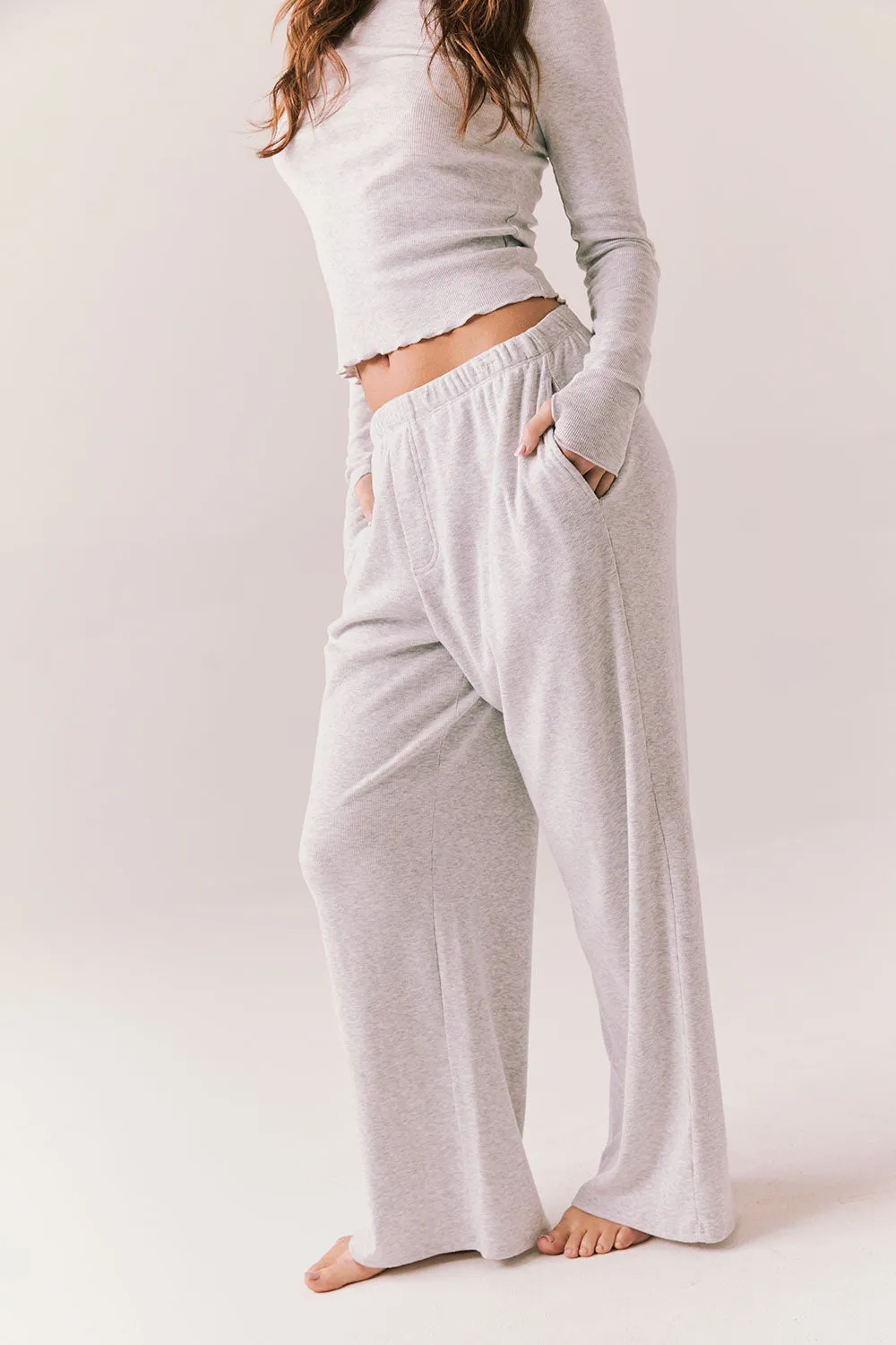 Harper Joggers – Light Heather Grey Eco-Fleece Lounge Pants sold by Chaser product image thumbnail 3